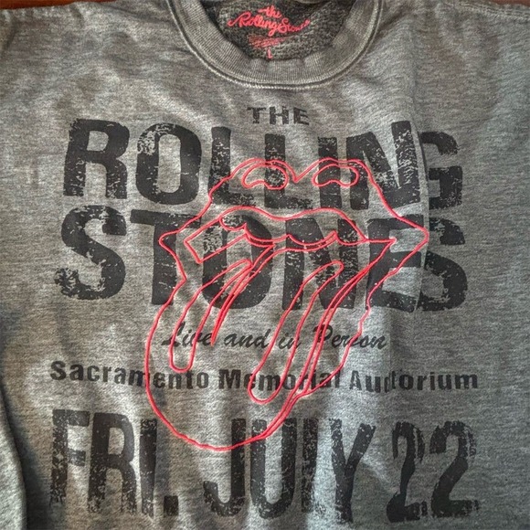 The Rolling Stones Vintage Style Gray Sweatshirt Women's L Graphic Print - Picture 2 of 7